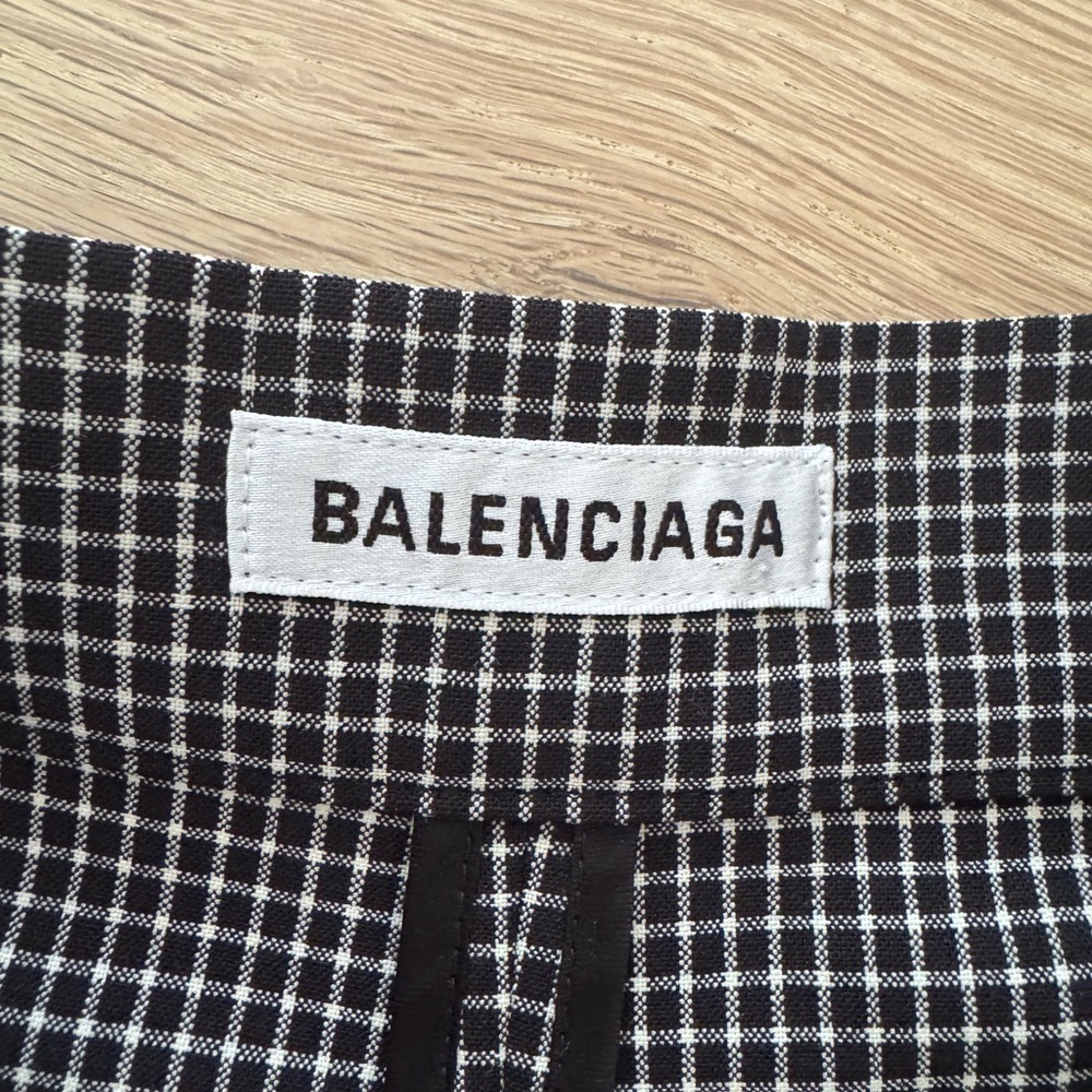Balenciaga Black and White Checkered Fabric - Picture 4 of 5
